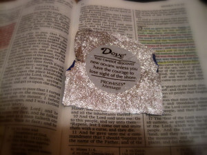 simple reminder from Dove that I found in my scriptures tonight ...