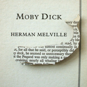 Moby Dick whale brooch - classic book page jewellery