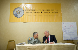 Martin Seligman talks to Gen. George W. Casey Jr at the US Army's ...