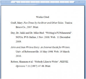 What goes on my Works Cited page; how should it look? (177 on)