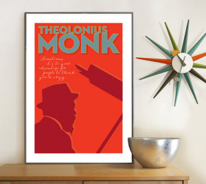 Theolonius Monk print, Jazz quote poster, Music Wall art, typographic ...