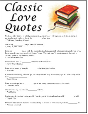 ... famous love quotes by Aristotle, Winston Churchill, Shakespeare and