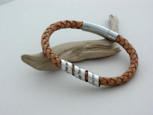 spinning secret message sterling silver/leather bracelet . Your quote ...