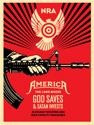 Shepard Fairey OBEY Gun Control Troll Poster