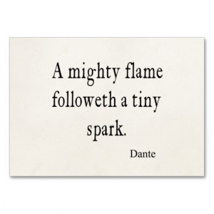 ... Dante Mighty Flame Tiny Spark Quote Quotes Business Card Template