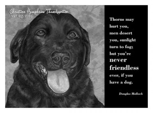 NEW Dog quote card: Black Lab / Douglas Malloch wisdom