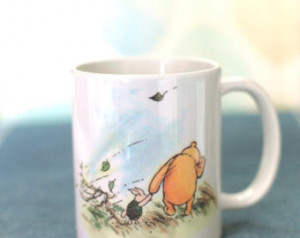 Pooh coffee mug, Piglet and Pooh on a windy day, Winnie the Pooh quote ...