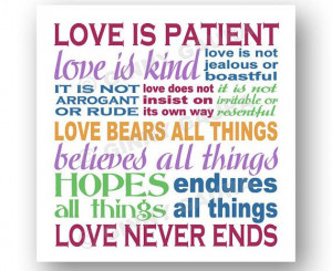 Love is Patient Love is Kind Corinthians Bible Verse 8x8