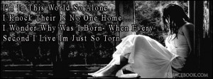 Emotional quotes covers | Lonely timeline covers | Alone Fb Cover ...