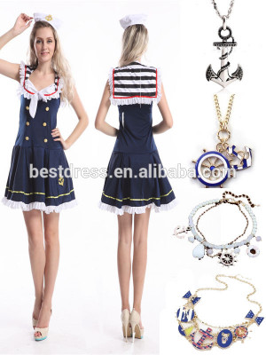 Navy Sailor Girl Uniform Ladies Rockabilly Pin Up Fancy Dress Costume ...