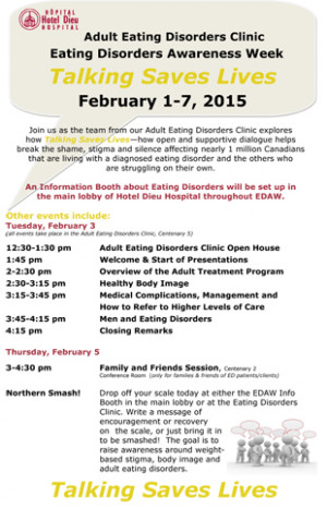 ... Hospital mark Eating Disorders Awareness Week (EDAW) Feb. 1-7: talking