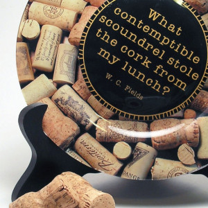 Scoundrel Decoupage Glass Plate Of Wine Corks Quotes Unusual Decor