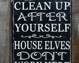 ... Wall Art Gift Cleaning House Elves Messy Kitchen Bathroom Dirty Family