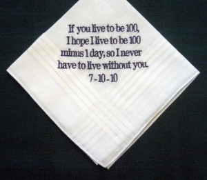 This lovely personalized wedding handkerchief statement will mean the ...