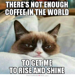 ... coffee in the world to get me to rise and shine Picture Quote #1