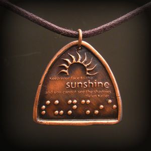 Braille necklace with Helen Keller quote! Love it