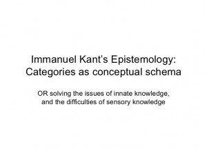 Kant’s epistemology considered as a conceptual scheme