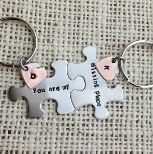 Puzzle piece Keychains set you are my missing piece his and her gift ...