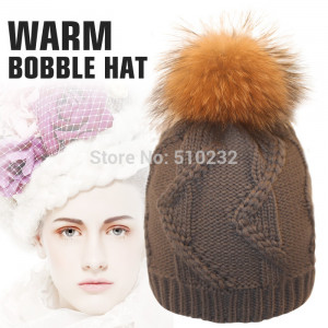 Shipping-Fashion-new-2013-Knitting-Thick-wool-warm-beanie-hat-with-fur ...