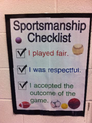 Title of Bulletin Board: Sportsmanship Checklist