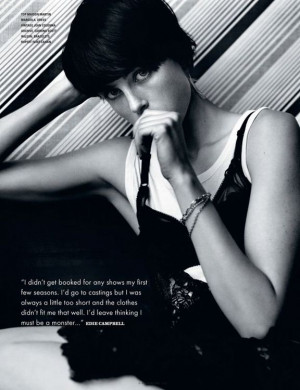 Quote of the day from Edie Campbell on her disappointing first few ...