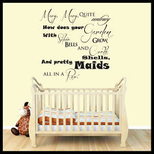 Nursery Rhyme Wall Stickers Quotes, Wall Decals, Wall Art, Graphics ...