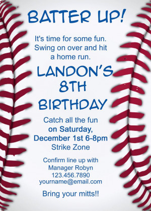 Baseball Invitation - wording