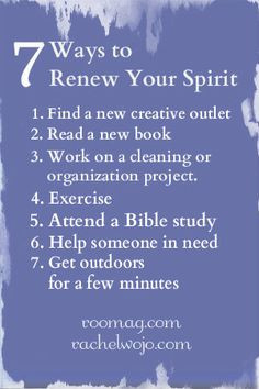 Ways to Renew Your Spirit: Printable by request Thanks @Erica Cerulo ...