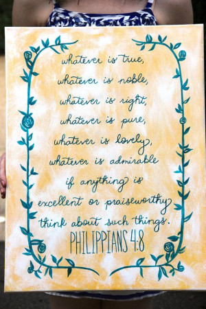 Philippians 48 Yellow Canvas Quote Painting by MyLifeInQuotes, $22.00 ...