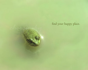 Find Your Happy Place - Minty Green Frog Toad Puddle Inspirational ...