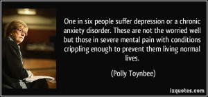 One in six people suffer depression or a chronic anxiety disorder ...