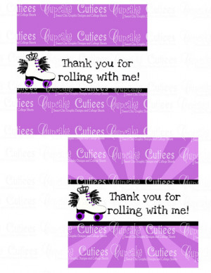 Roller Skating Princess Purple Candy Wrappers Labels Digital Large ...