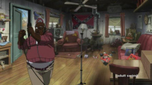 This is uncle ruckus. Mcgruder writes his racial jokes through this ...