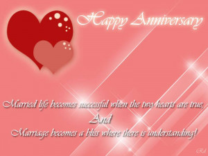 ... Becomes Successful When The Two Hearts Are True - Anniversary Quote