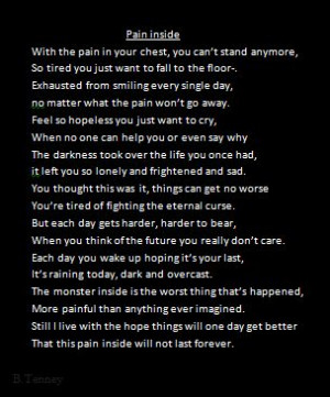 pain inside- a poem about depression