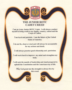 Jrotc Creed | Army JROTC Creed ... I love ROTC in high school thought ...