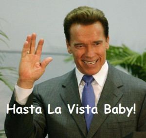 Arnold Schwarzenegger Hasta La Vista Baby - See you later Sharenators