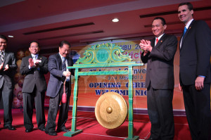 OPENING CEREMONY: Wong strikes the gong to declare open the 3rd annual ...