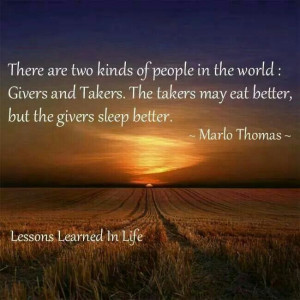 Givers and Takers....Marlo Thomas