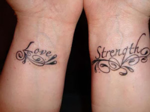 Love and strength quote tattoos for women
