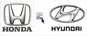 Funny Honda Hy u ndai Cars B a dges Picture Bold Italic Menu Image