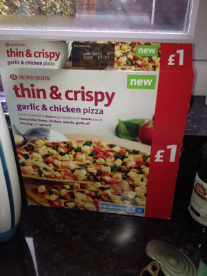 morrisons thin & crispy garlic & chicken pizza £1.00 the best pound ...