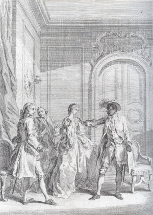 An illustration of Othello striking Desdemona ...