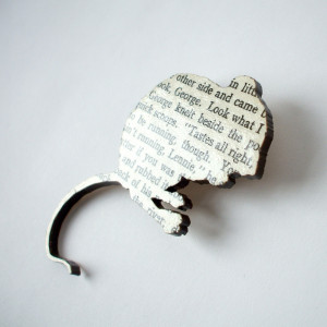 John Steinbeck - 'Of Mice and Men' original book page brooch