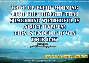 Win your morning in order for you to win your day!