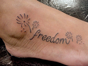 freedom theme foot tattoo this tattoo makes you think of being as free ...