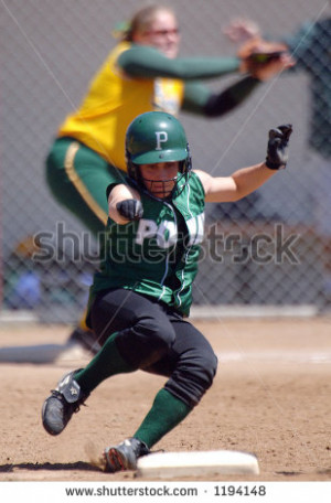 girl's softball - stock photo