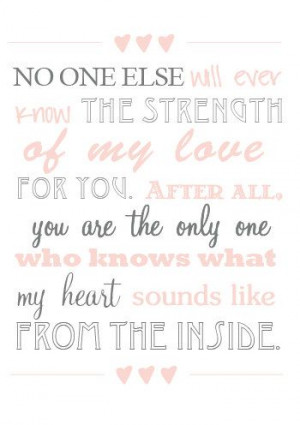 Nursery Printable Strength of my Love quote by gennafoster