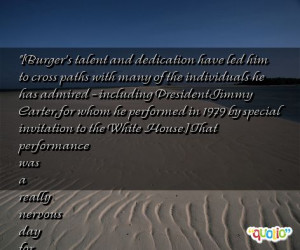 Burger's talent and dedication have led him