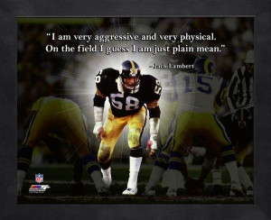 Pittsburgh Steelers Jack Lambert Football Framed Pro Quote